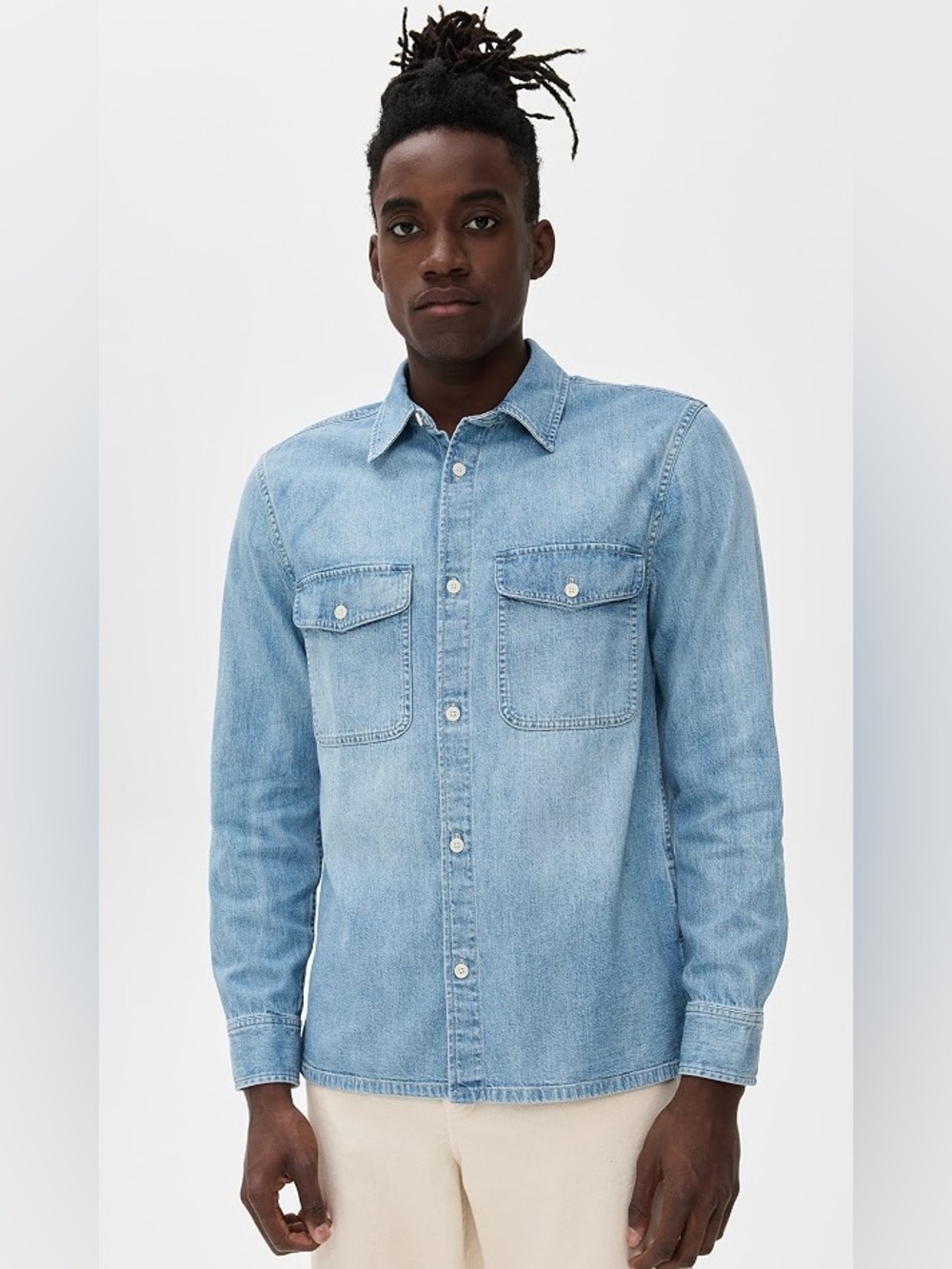 Madewell Kaihara work shirt Light Wash Japanese Denim Button-Up Shirt